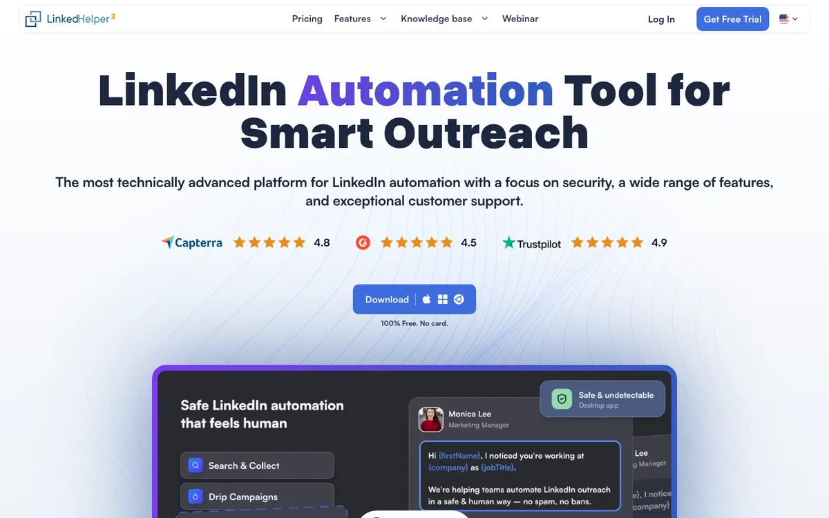 Linked Helper website homepage