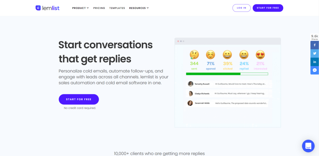 Lemlist is a great cold email automation tool for sales outreach