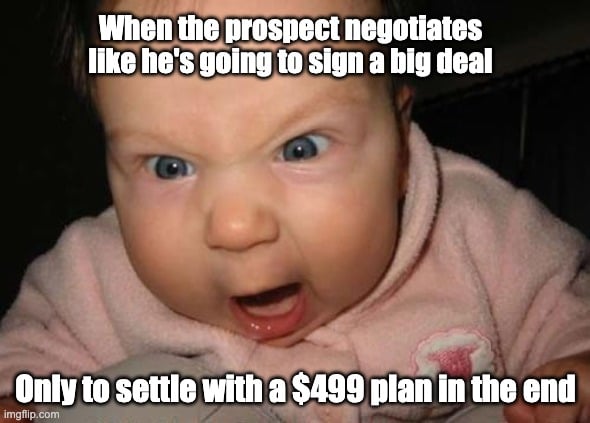 negotitation during sales - meme