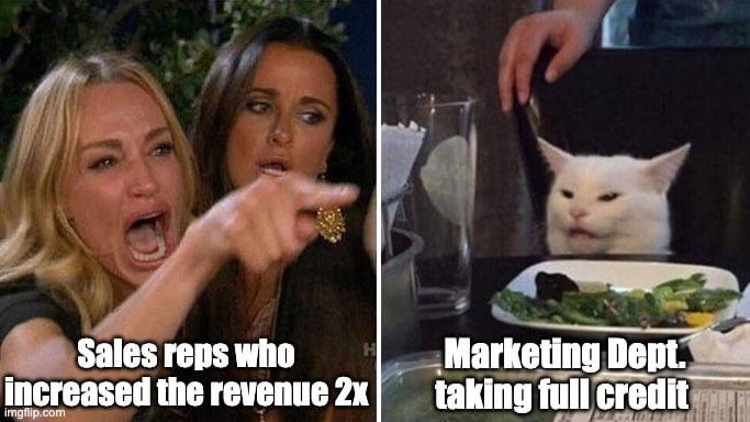 Marketing vs Sales - funny sales meme