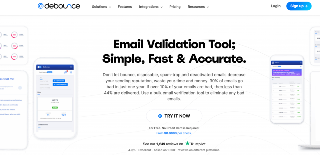   email verification tool - debounce