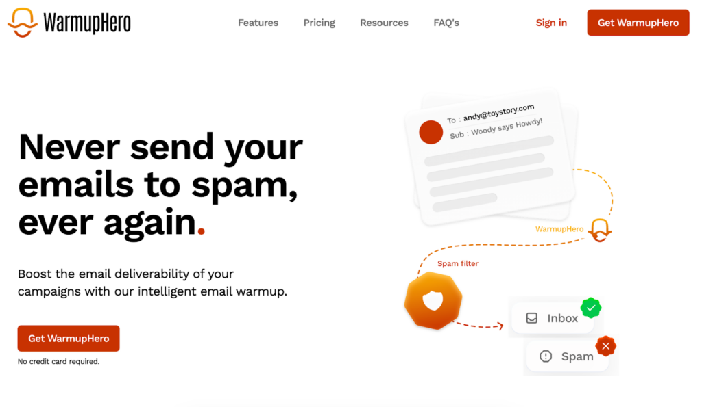 email warmup tool - warmup hero