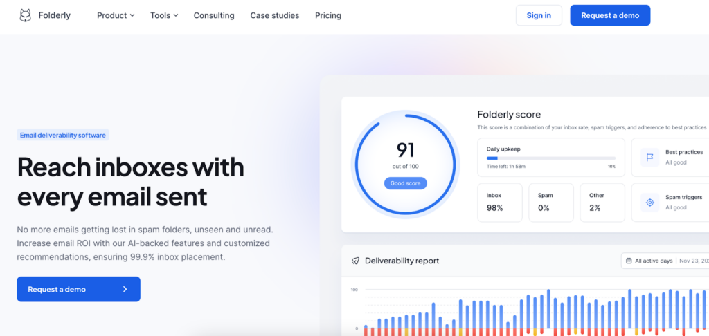 email warmup tool - folderly