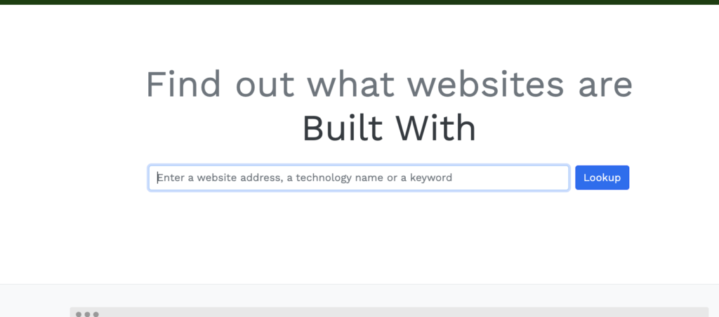 Builtwith business intelligence tool