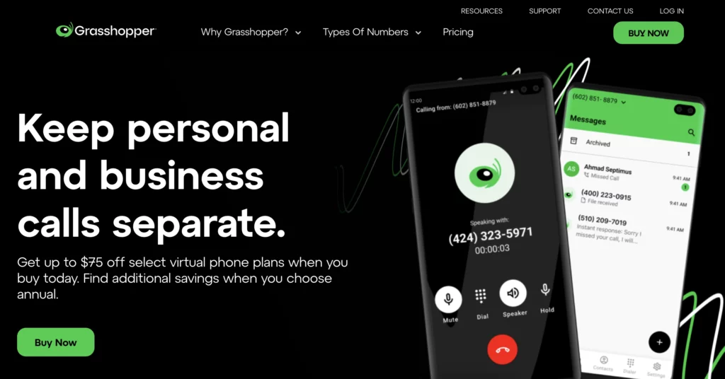 Virtual phone number provider #10: Grasshopper