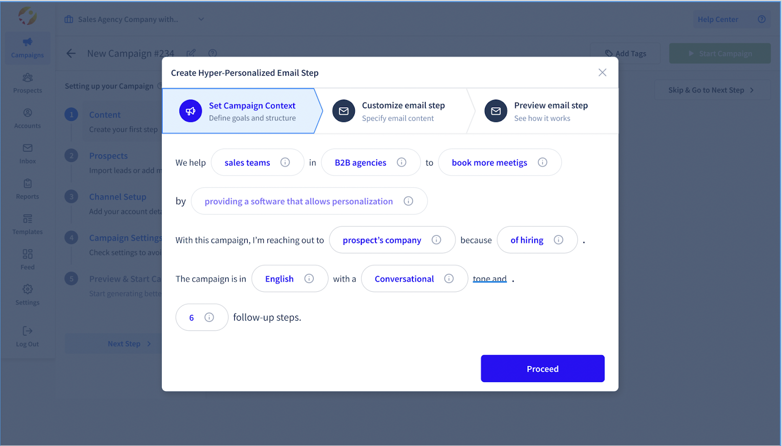 SmartReach provides magic content generator that understands your campaign objectives and creates email copies that align your goals