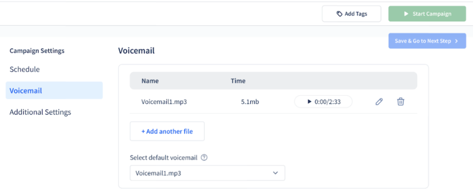 SmartReach.io users can leave pre-recorded voicemails to the prospects when the calls are unanswered