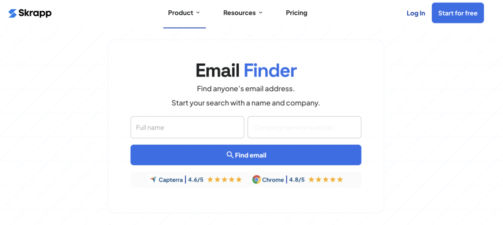 Email finder: skrapp