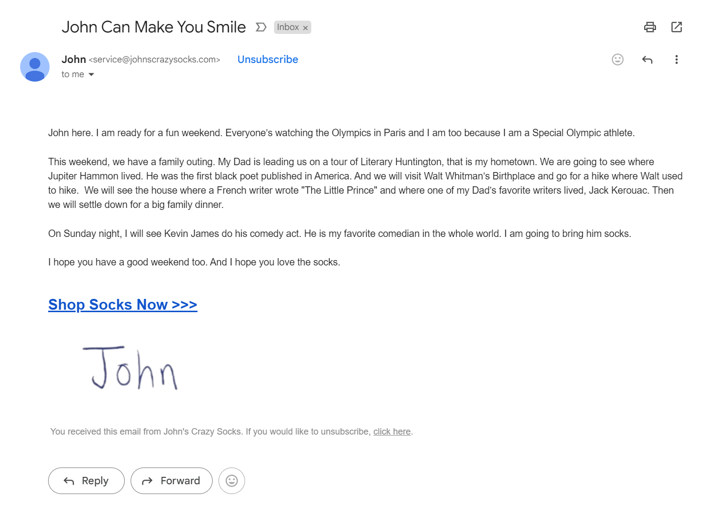 Screenshot of a balanced image to text ratio in email