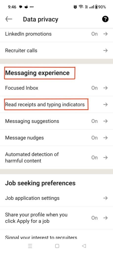 Linkedin read receipts step 4