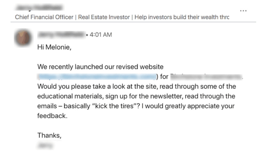 linkedin connection request example