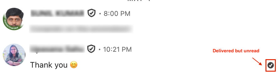 Linkedin read receipts sample