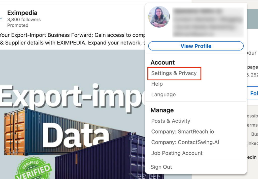 Linkedin read receipts step 1
