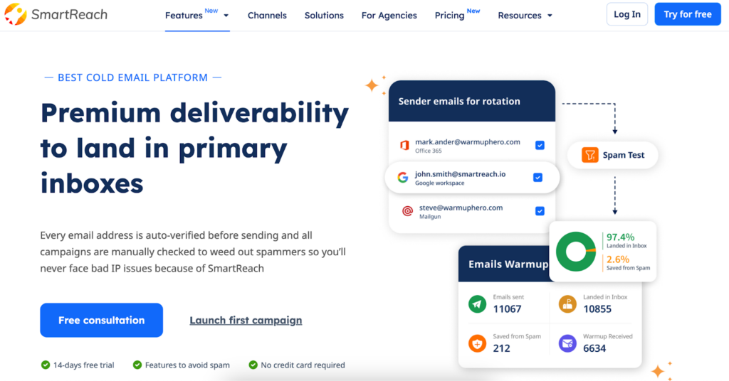 How can I ensure my email headers are set up correctly with smartreach.io