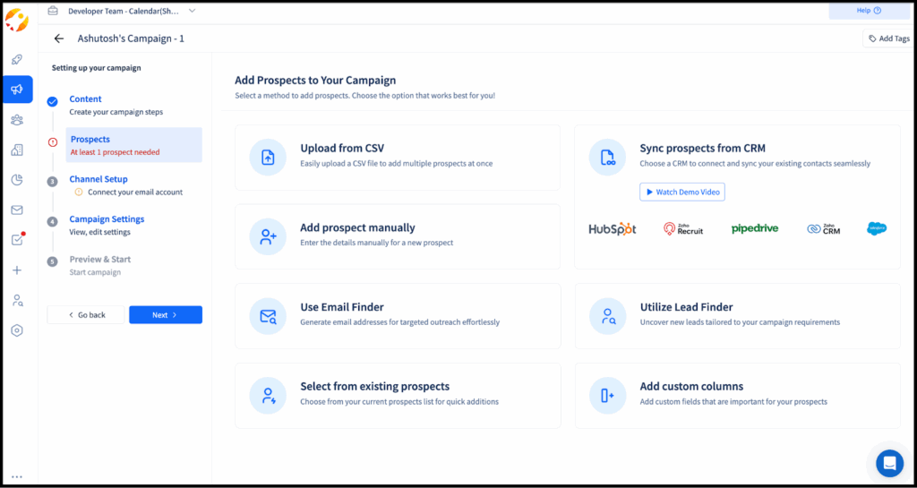 What's the most efficient way to import and organize large prospect lists for cold email campaigns