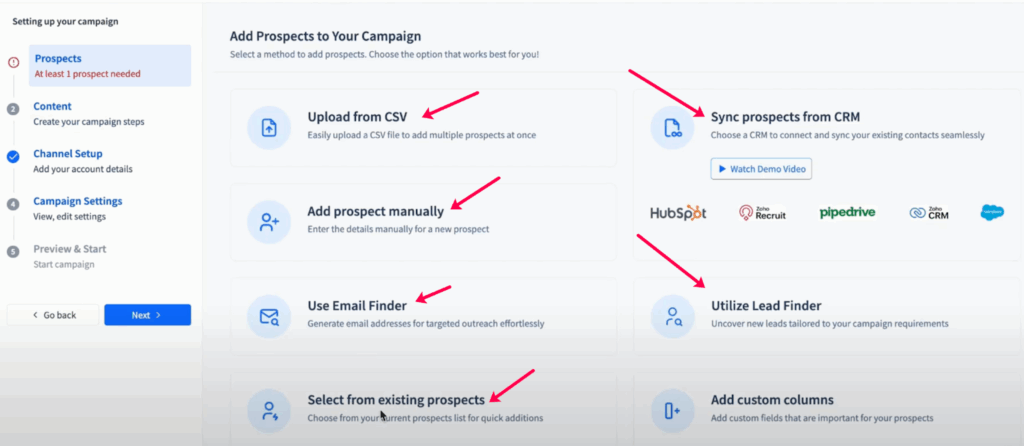 *Prospect data sourcing inside a SmartReach.io LinkedIn automation campaign