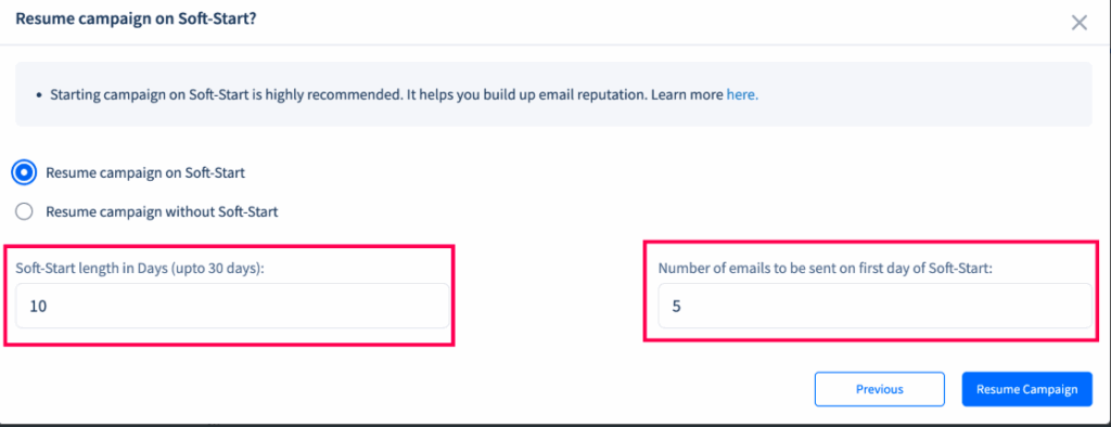 Adjusting email campaign follow-up in SmartReach.io