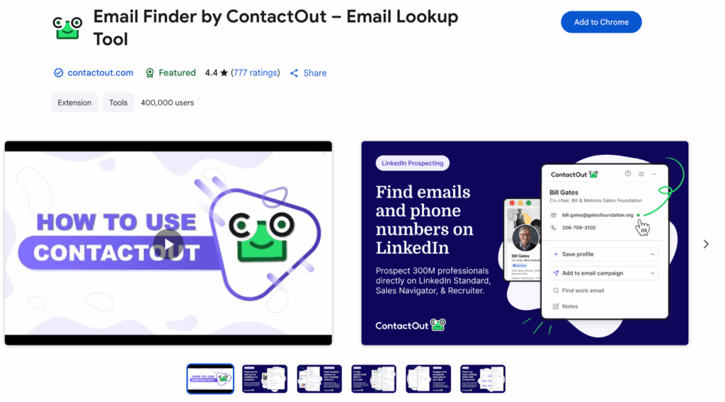 ContactOut offers a Chrome extension and search portal that gives access to a very large dataset of professional emails and phone numbers