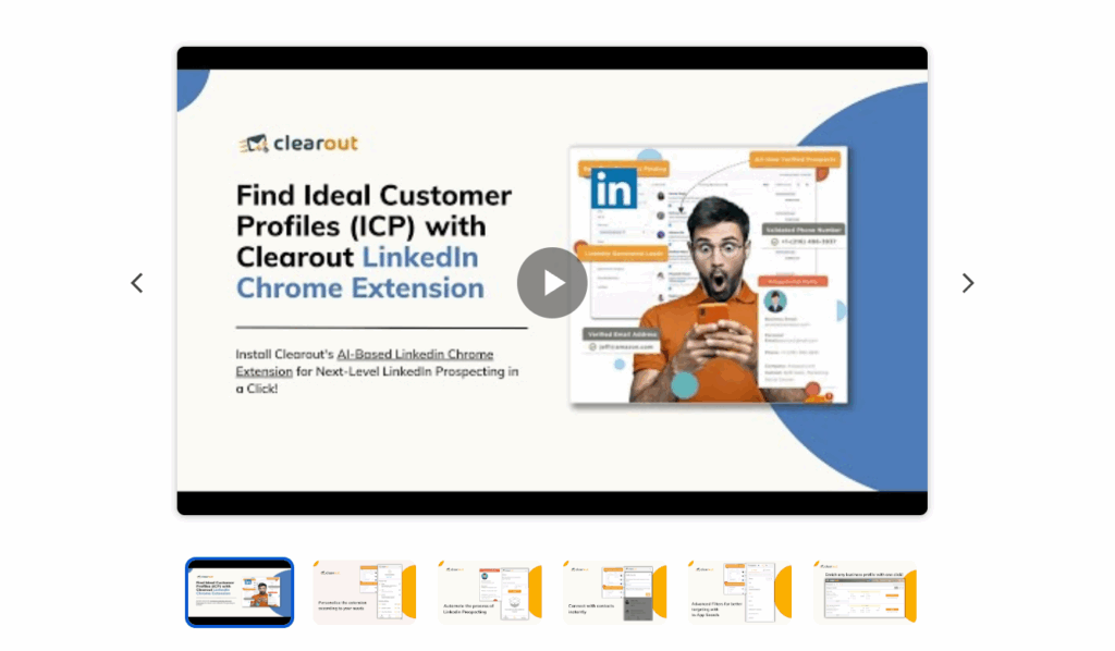 Clearout provide a LinkedIn email finder for finding emails and enriching mobile numbers from LinkedIn, sales navigator and platforms like Wellfound.