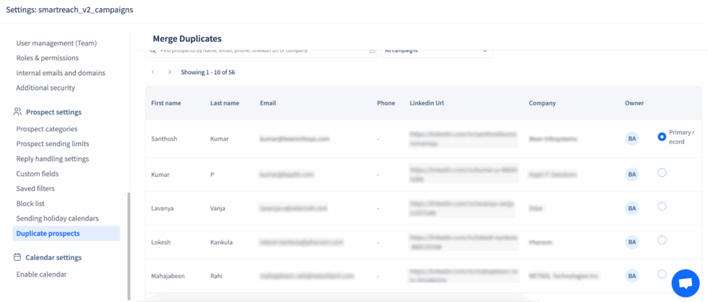 How do I prevent sending duplicate emails to the same prospect across multiple campaigns