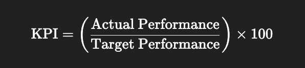 The formula to calculate a KPI