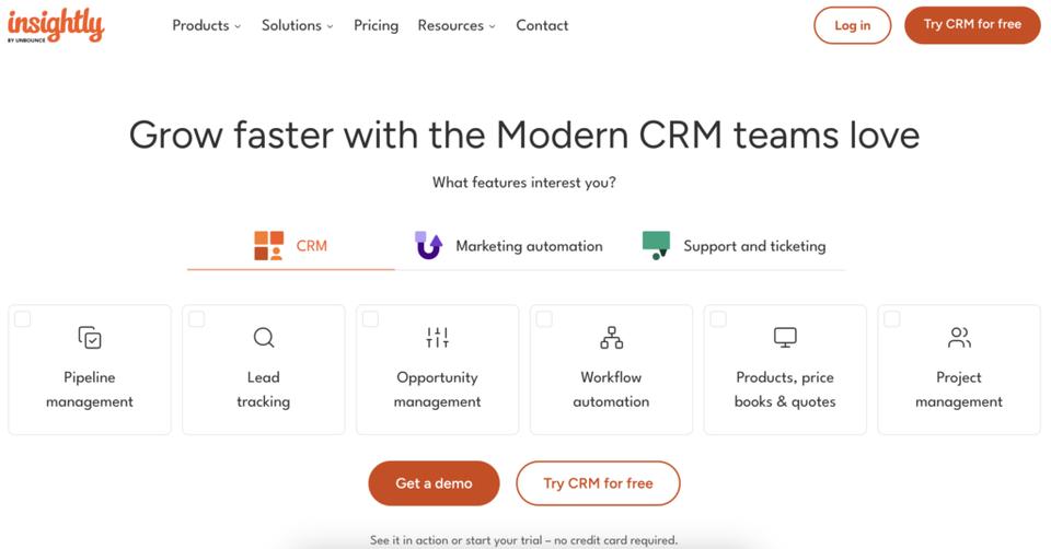 hubspot competitors - insightly