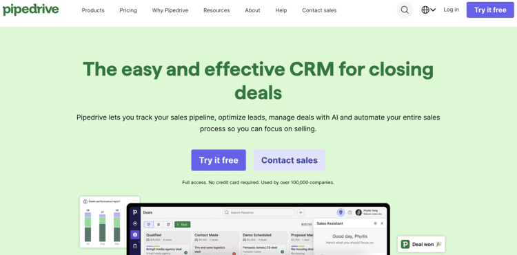 hubspot competitors - pipedrive