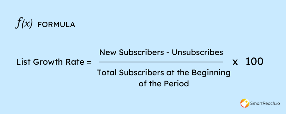 cold email analytics - list growth rate