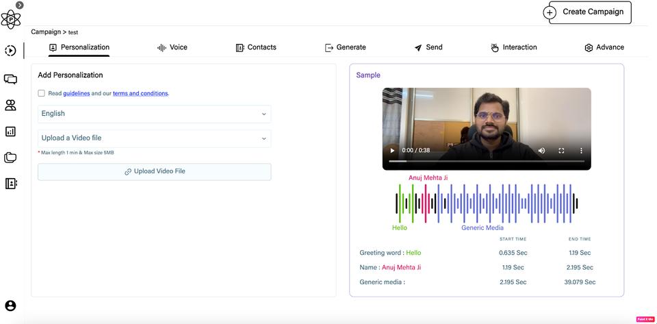 adding video/audio using personaliz.ai