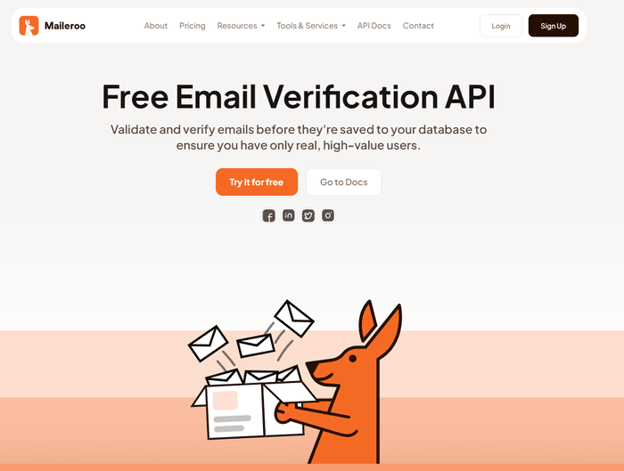 Maileroo is an API-based email verifiication service