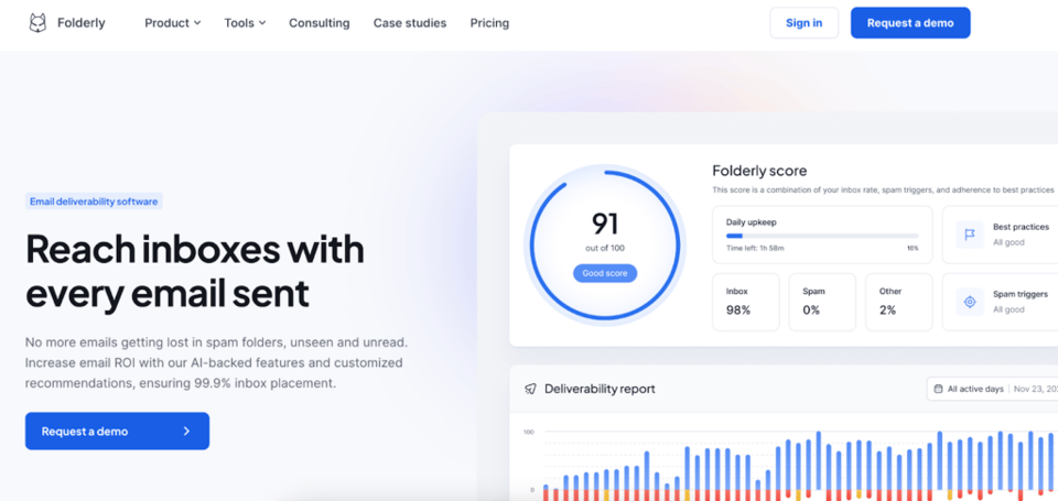 email warmup tool - folderly