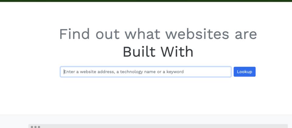 Builtwith business intelligence tool