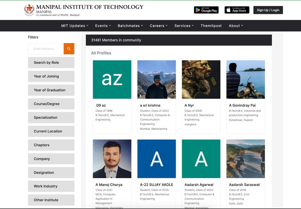 Find phone number by name using Alumni networks