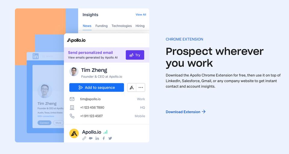 Apollo.io for B2B lead generation tool