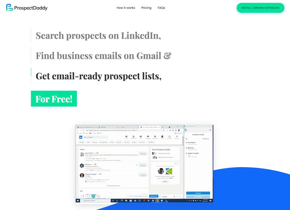 ProspectDaddy lead finder tool for B2b lead generation