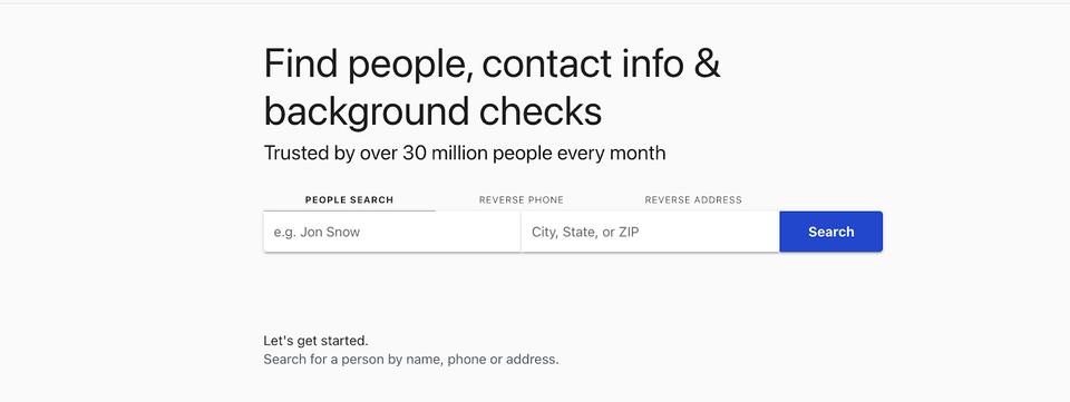 whitepages for Background verification