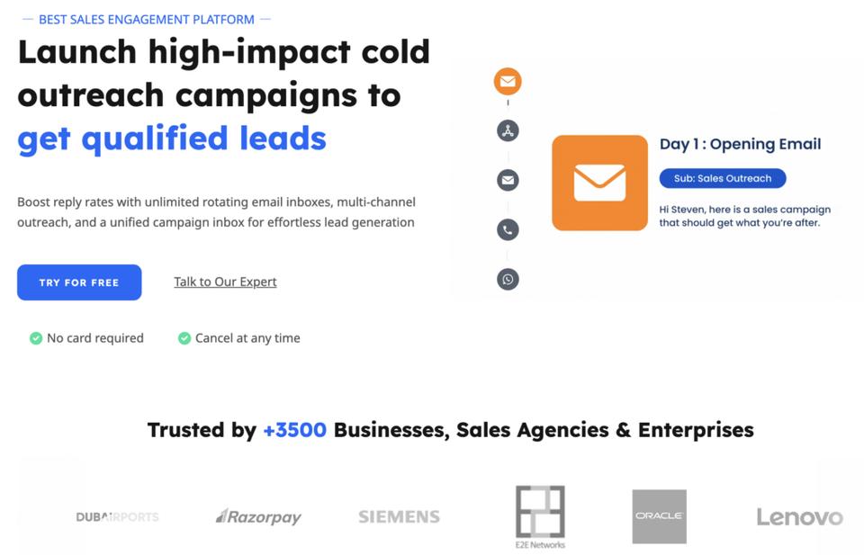 SmartReach.io one of the best cold email automation tool for lead generation