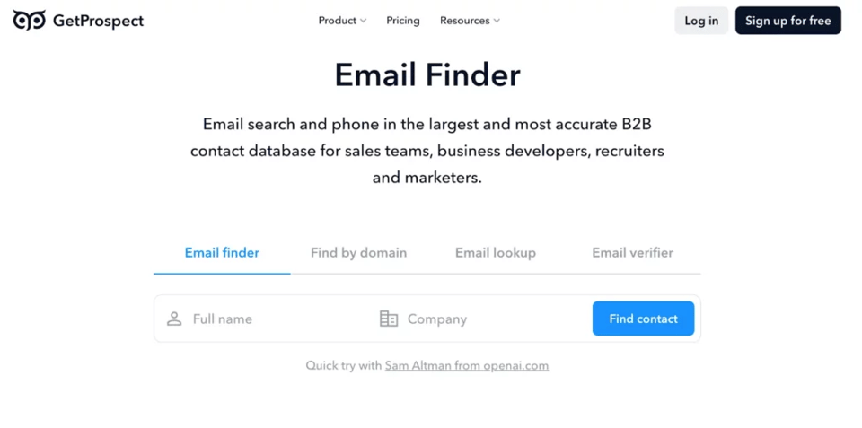 get prospect - D7 lead finder alternative