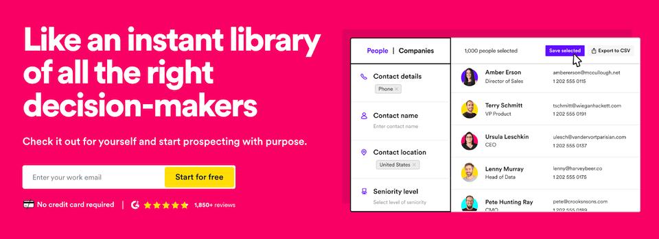 Lusha email contact database