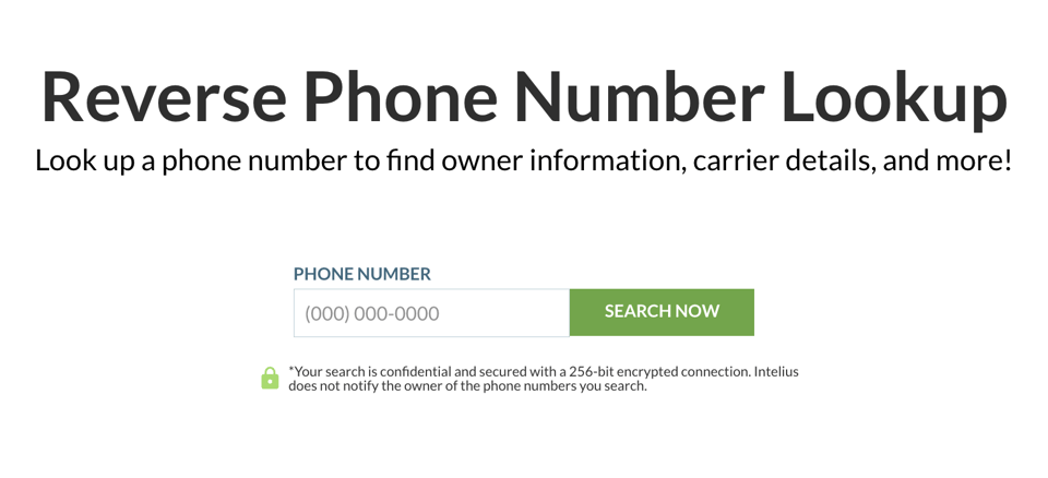 Intelius phone number lookup tool