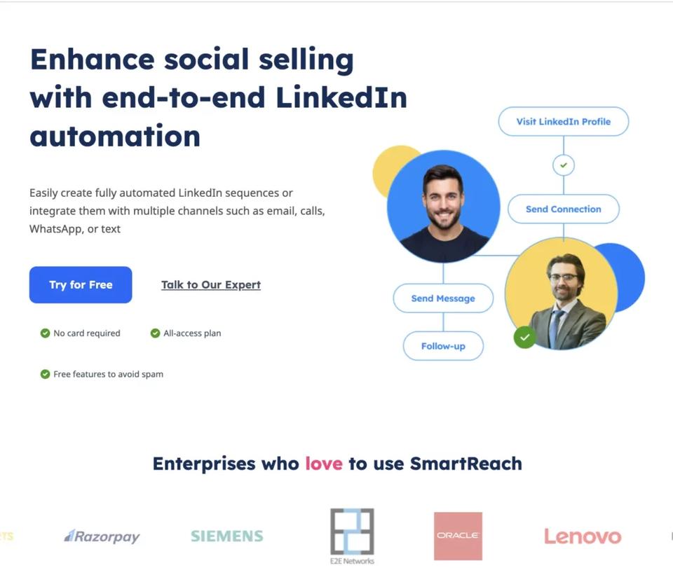 sell on platforms like LinkedIn following the social selling tactics using the sales engagement platform SmartReach.io