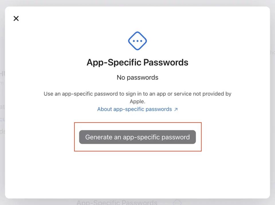 icloud SMTP settings
