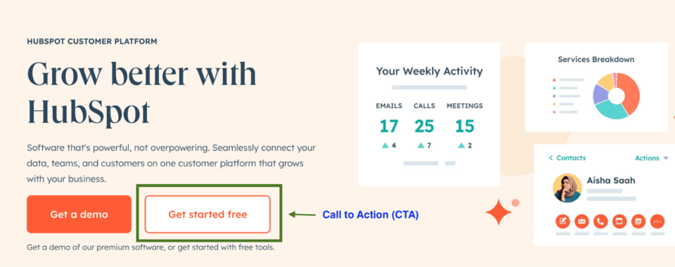 hubspot - call to action (CTA)