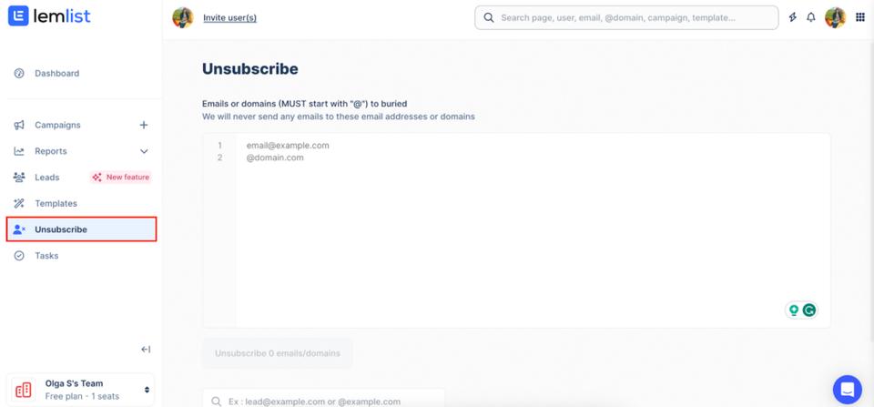 lemlist review - dashboard