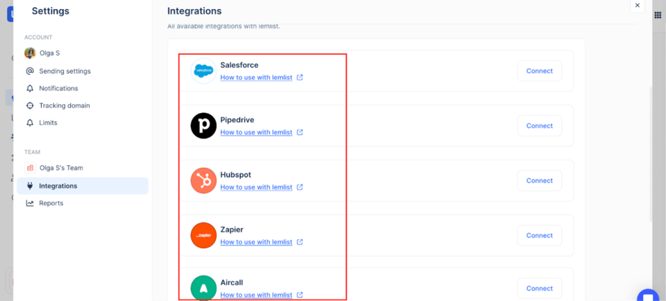 lemlist review - dashboard