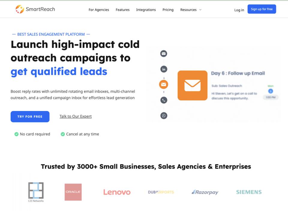 Smartreach home page