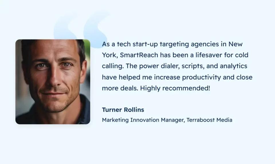 Customer success story from New York who used SmartReach.io