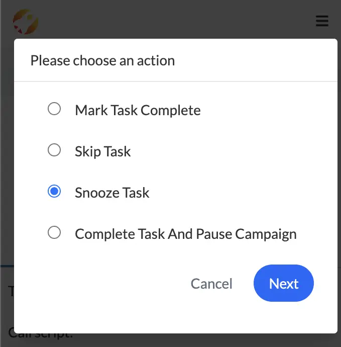 You can snooze, skip or reschedule your calling tasks for later as per your priority and timezone using PowerCaller
