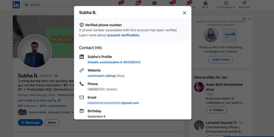 How to use a social media platform like LinkedIn for email verification