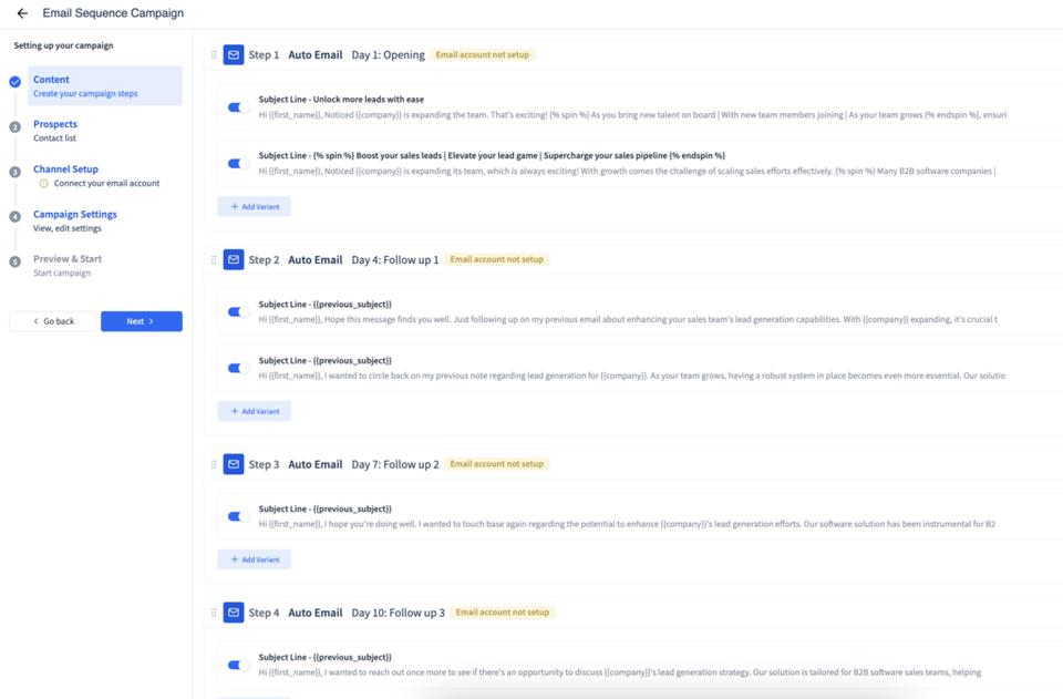 AI assisted automated email sequences review